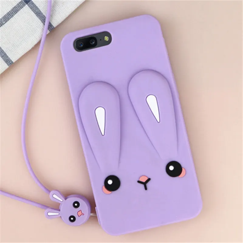 ALIVO Coque чехол OnePlus 6 Чехлы роскошный 3D Милый Цвет Кролик Мягкий силиконовый для 5 T