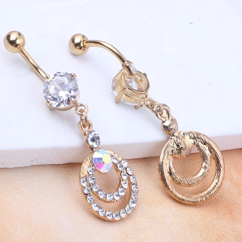 Пикантные драгоценные камни золотые стразы пирсинг для тела пупок кольцо пупка