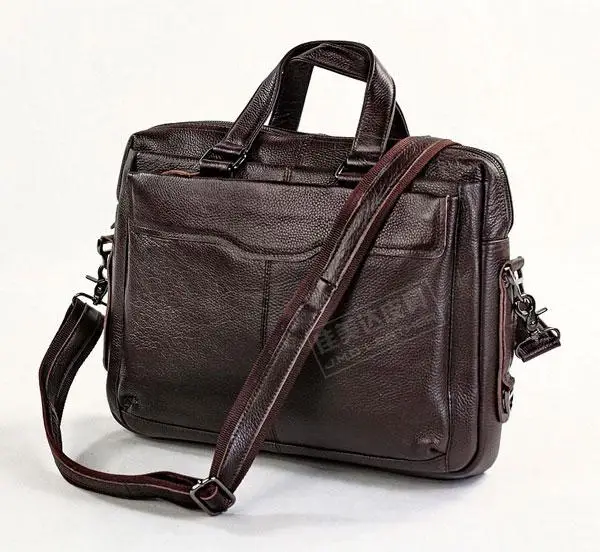 Вместительный портфель из натуральной воловьей кожи сумка мессенджер для