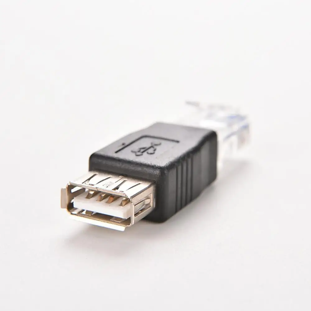 RJ45 мужчина к USB 2 0 AF Женский адаптер Глава Разъем Кристалл ноутбук LAN Сетевой