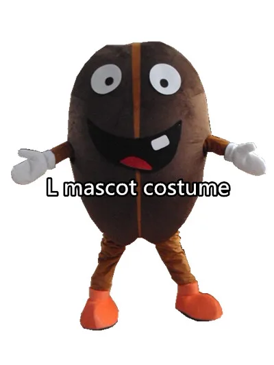 

Professional Coffee Bean Mascot Costume Adult Size Fancy Dress Cartoon Party Suit Free Shipping