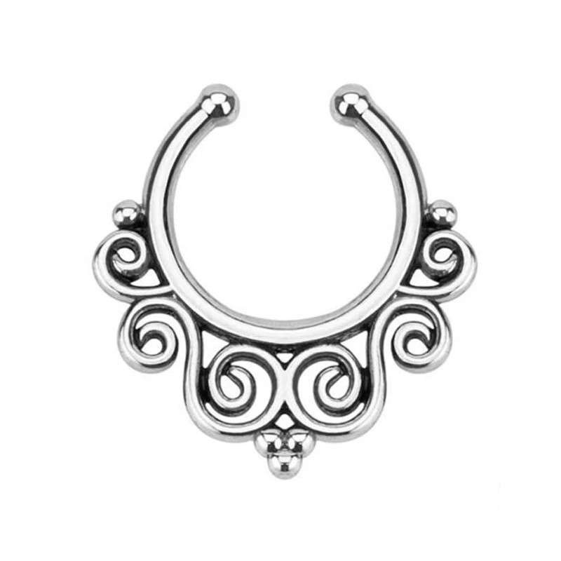 1 шт. клипса на искусственную перегородку кликер без пирсинга кольцо для носа