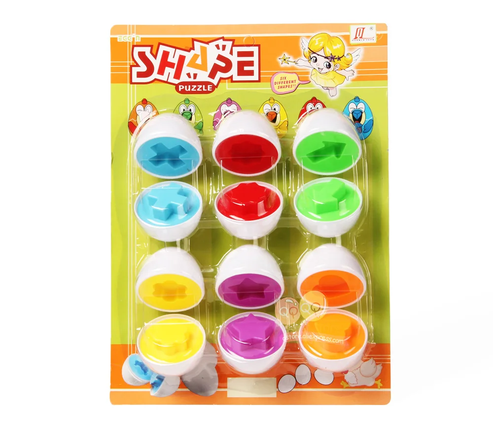 N-Tsi 6 шт. Детские умные яйца матч Игра паззлы Форма цвета сортировщик набор обучения дошкольников Развивающие игрушки для детей подарок