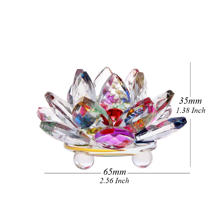65 мм Кварцевый Кристальный цветок лотоса ремесла стеклянное пресс-папье фэн-шуй