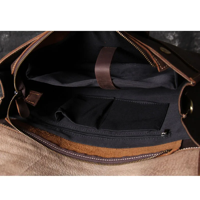 Импортная первоклассная кожаная мужская вместительная сумка для ноутбука