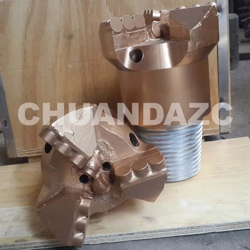 

112mm PDC cutters 3 drag drill bit for oil and well drilling/pdc cutter coal mining step drag bit