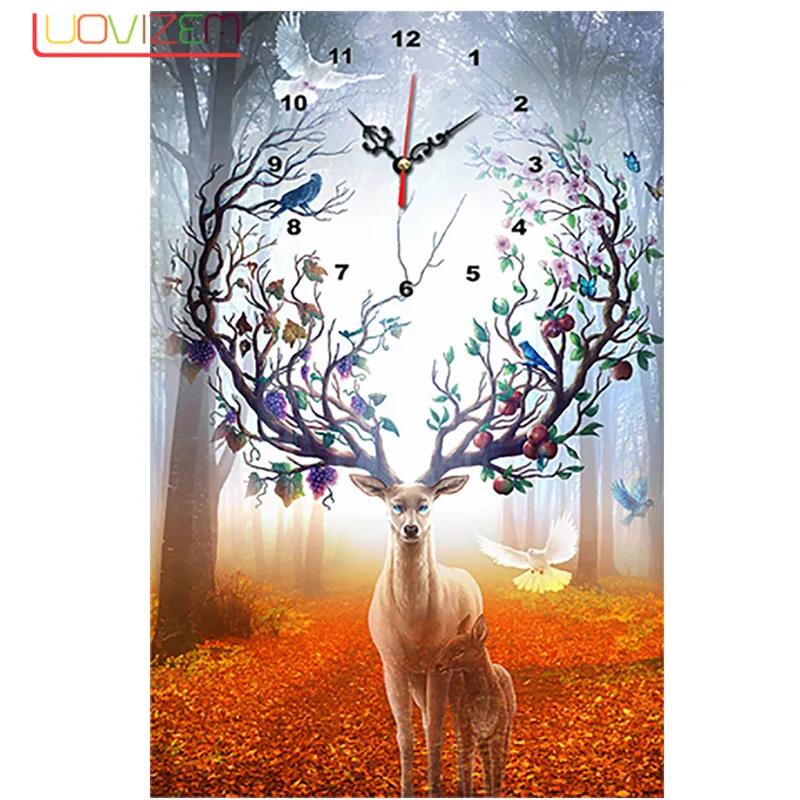 Новые алмазные часы для живописи картины в комплекте с мультяшными животными