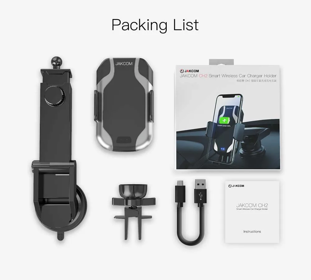 JAKCOM CH2 Smart Wireless Car Charger Holder Hot sale in Stands as nintend switch play 4 station consola y mando fast cooler pro