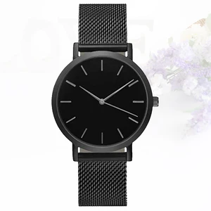 Часы наручные женские кварцевые с сетчатым ремешком, модные простые Стильные Брендовые с тонким циферблатом, для мужчин и женщин