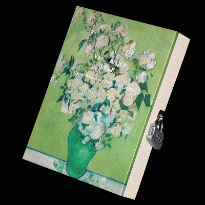 Van Gogh green Meriyana цветы дневник пароль модный старинный бокс дневник запираемый блокнот большая живопись блокнот и дневник - Цвет: Van Gogh green