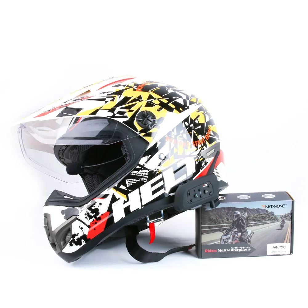 VnetPhone V6 1200 Bluetooth Intercom Interphone Headset Moto Motorcycle Helmet Speake for 6 Riders Skiers | Автомобили и