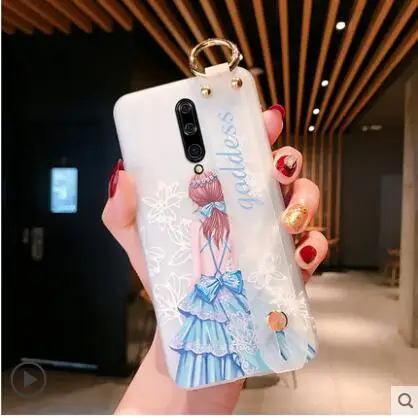 color as photo Чехол oneplus 7 pro силиконовый прозрачный силикон окрашенный ремешок для запястья чехол для телефона oneplus 7 Чехол, Fundas - Цвет: color as photo