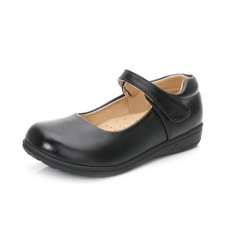 matte leather black Кожаная обувь для девочек; цвет черный, белый; детская обувь для мальчиков и девочек; школьная обувь; сезон весна-осень; Новинка; детская повседневная обувь на резиновой подошве - Цвет: matte leather black