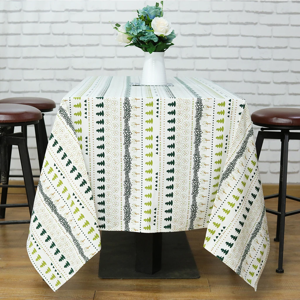 Декоративная скатерть из маленькой сосны холщовая для обеденного стола в