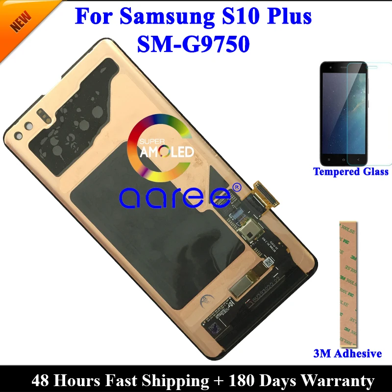 ЖК дисплей Super AMOMLED для Samsung S10 PLUS G9750 Plus экран с сенсорным экраном и дигитайзером в
