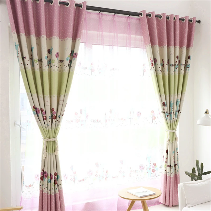 Занавески детские розовые окна пряжа для девочки детская комната спальня