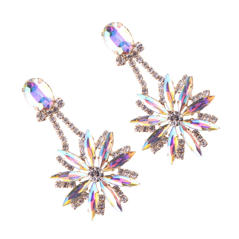 MYDANER Мода г. Для женщин роскошный Кристалл Rhinestone Цветочный длинные Длинные Висячие серьги для Для женщин серьги себе Шарм ювелирных изделий