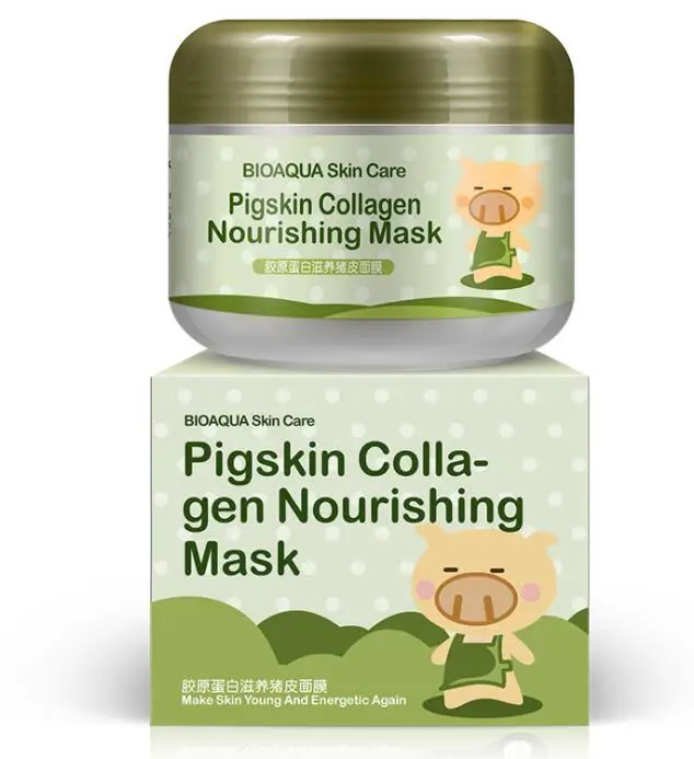 Collagen sleep mask Корейский коллаген свинья кожа маска для лица 100 г антивозрастной крем против морщин волшебная маска для лица продукты Косметика крем bioaqua - Вес нетто: Collagen sleep mask