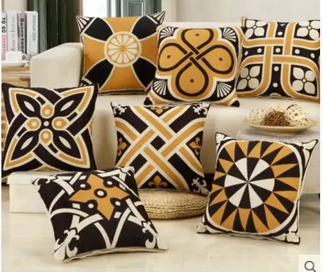 

retro geometric cushion cover pillow case backrest car waist pillow cover for cushion indoor household decor