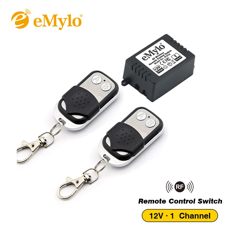 eMylo DC 12V Wireless Switch Learning Remote Control Light 433Mhz Black&ampWhite Transmitter 1 Channel Relay | Обустройство дома