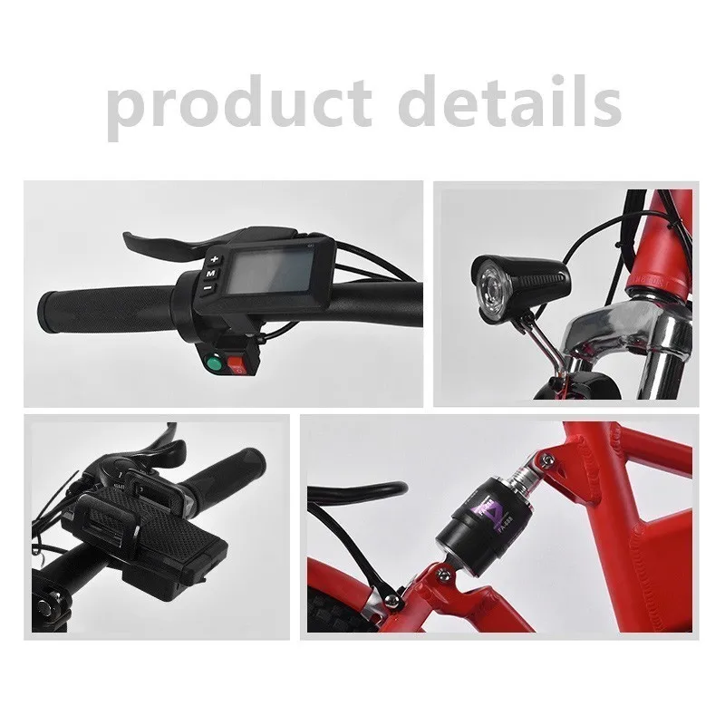 MEIYATU portable folding Red powerful adult Electric Power bike Bicycle Belt 250w Lithium Battery With pedal ebike LOVELION EU | Спорт и