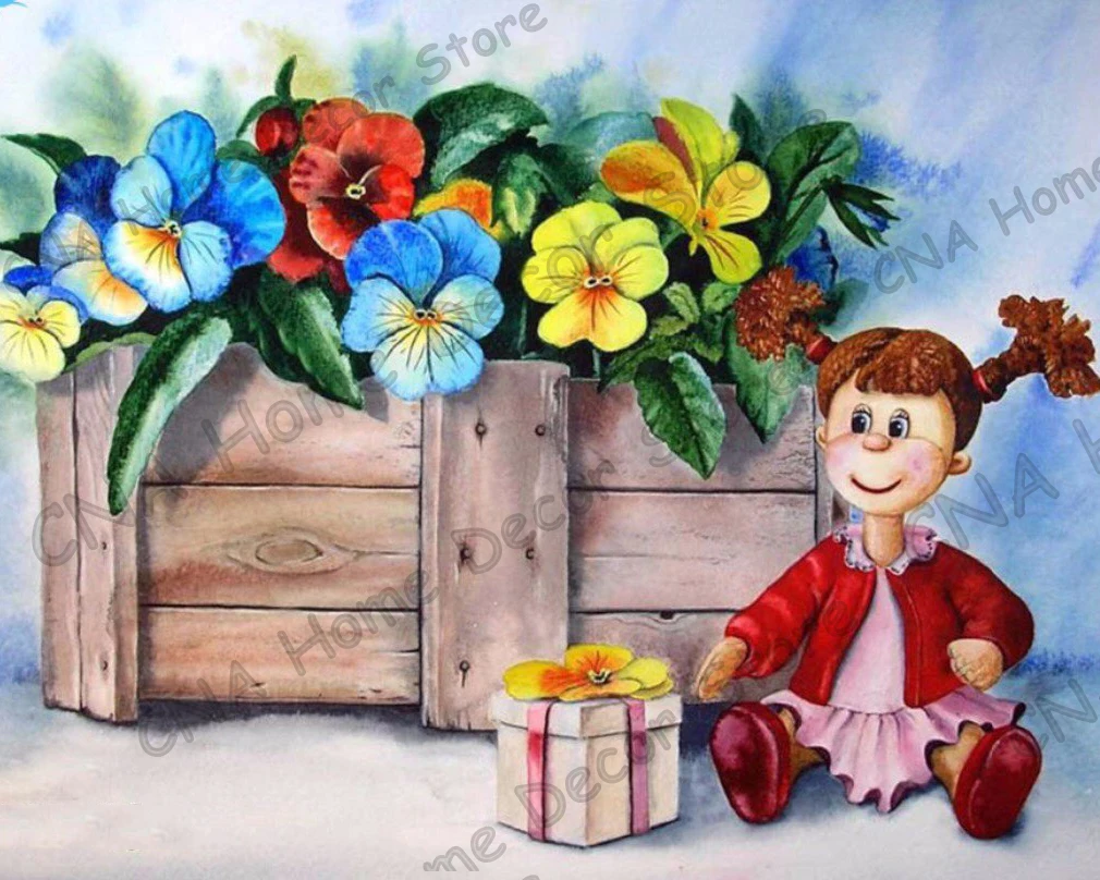 Цветочная ваза мозаика из резиновой ленты 5D сделай сам вышивка алмазная живопись