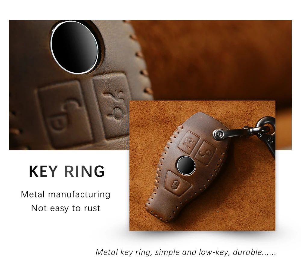 KEYYOU, натуральная кожа, автомобильный чехол для ключей, брелок для ключей, брелок для Mercedes BENZ, аксессуары W203, W210, W211, W124, W202, W204, AMG
