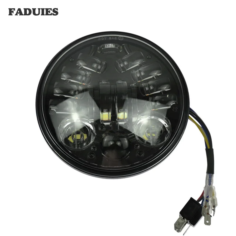 52.99 FADUIES черный 5,75 дюймов светодиодные фары для мотоциклов подходит 5,7" H4 фары для Harley sportsters XL XG XR VRSCD Dyna - Цвет: 52.99