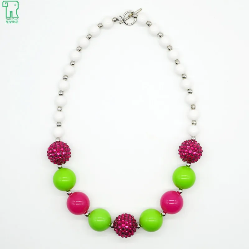 

wholesale 5PCS Kids Chunky Necklace Girls Acrylic Jelly Bubblegum Beads Colar Fashion Choker Jewelry Children Chunky Necklace