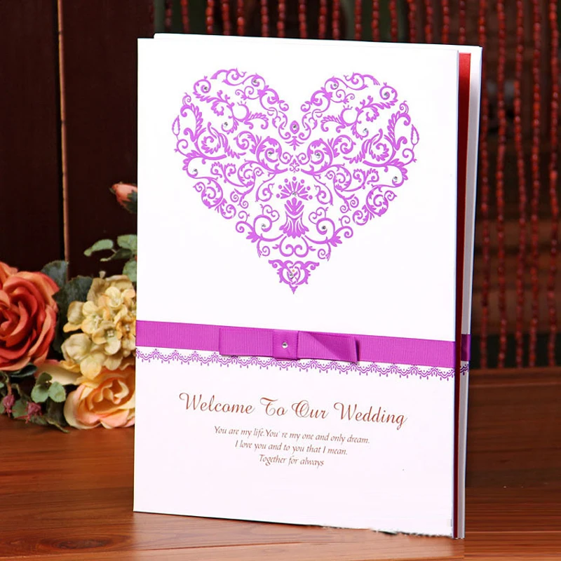 Книга для гостей свадьбы с любовным сердцем | Дом и сад