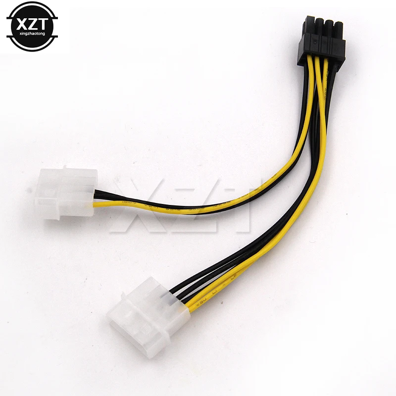 2 IDE двойной 4pin Molex штекер на 6 Pin гнездо PCI E Y разъем адаптера питания для