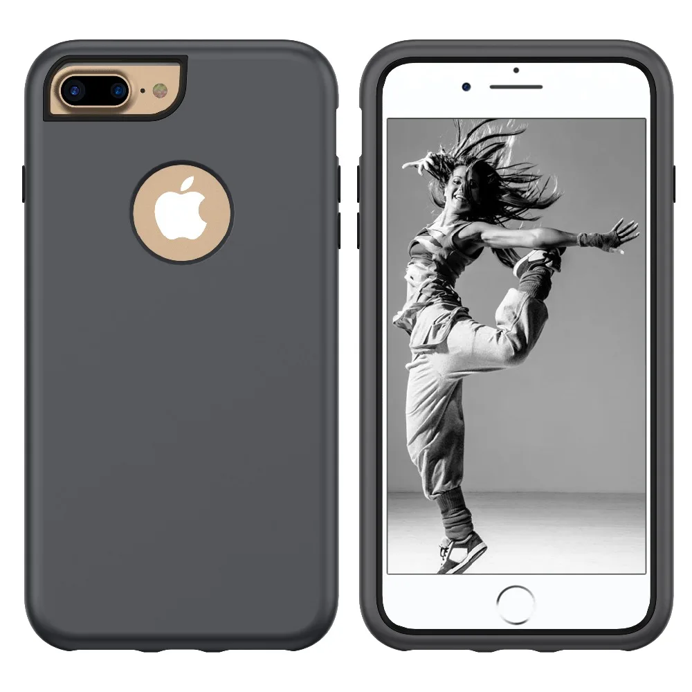 Роскошный чехол GKK для Apple iPhone 6 7 8 Plus три в одном мягкая Жидкая силиконовая задняя