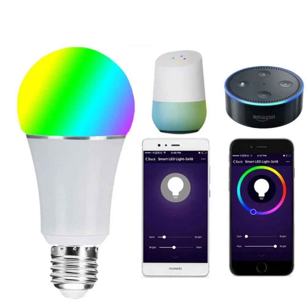 E27/E22/E14 Беспроводной WiFi умный светодиодный лампы Поддержка Alexa Google home 7 Вт EQ0104101