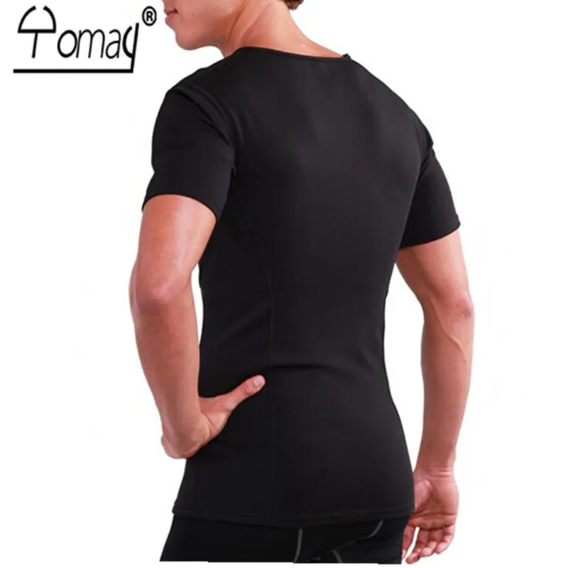 Мужской неопреновый боди yoway черный утягивающий Топ для фитнеса одежда