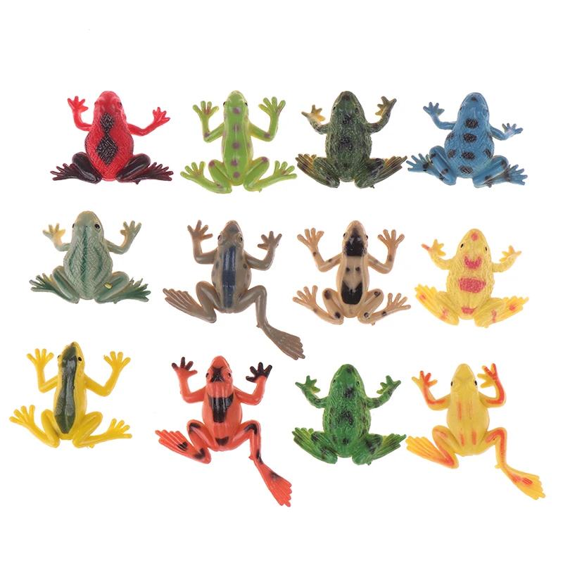 

12Pcs/lot Frogs Model Action & Toy Figures Learning Education Toys for Children Gift Wholesale