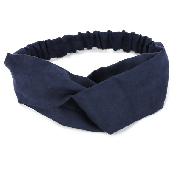 Sold navy VEKNO летняя богемная резинка для волос с цветком из шифона Йога головные повязки для спа эластичный Твист Тюрбан головной убор женские аксессуары для волос - Окраска металла: Sold navy