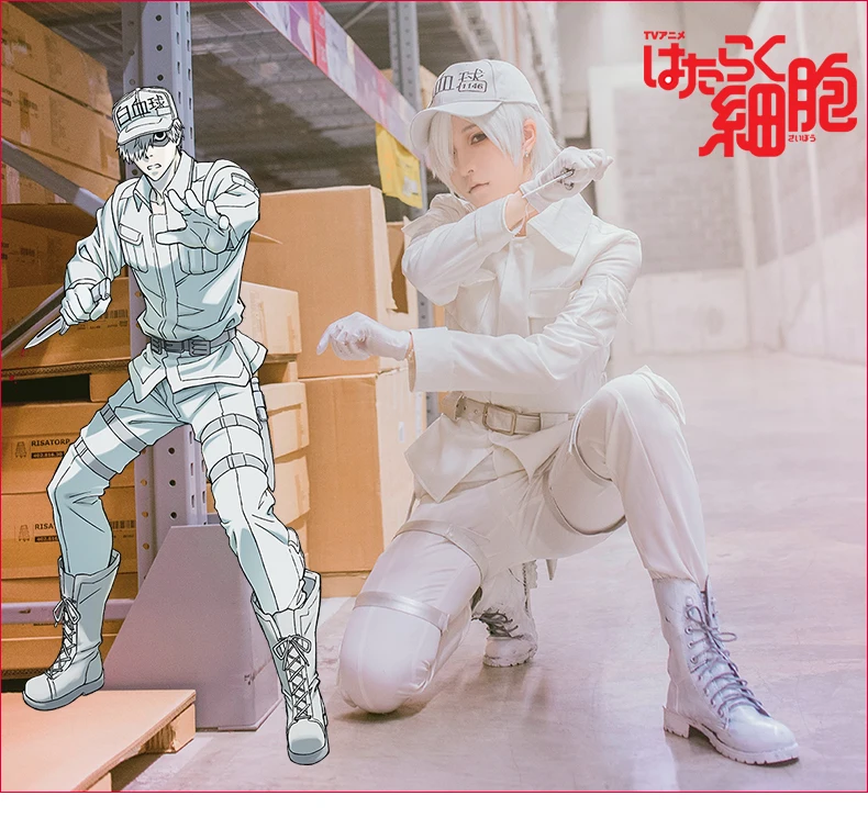 Amine Cells At Work White Blood Cell Hataraku Saibou Cosplay Costume Leukocyte U-1146 Uniform For Halloween Suit | Тематическая