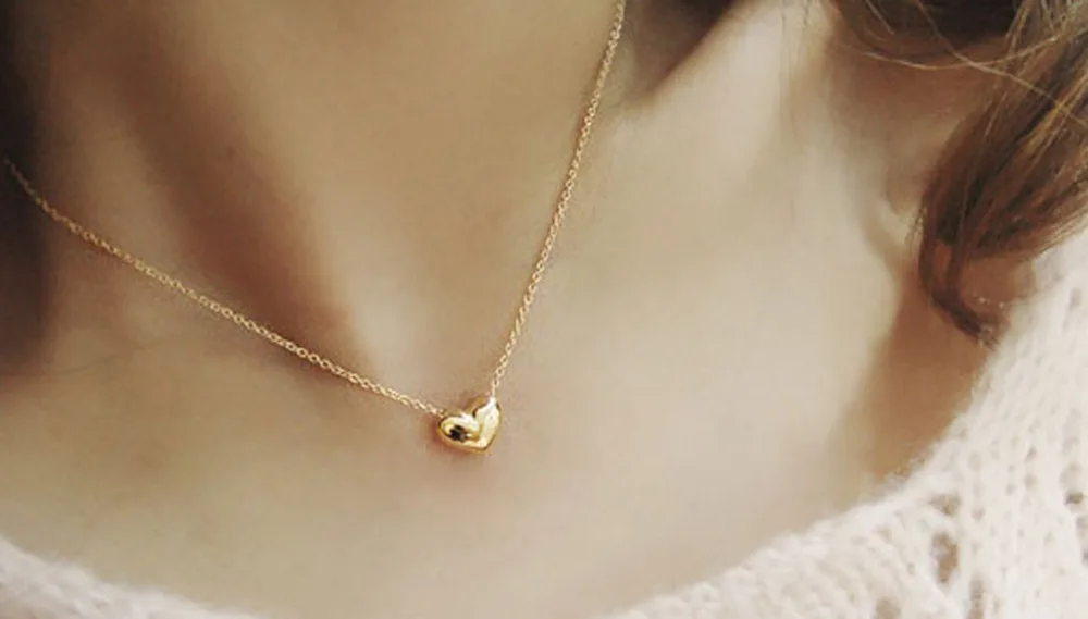 Модное короткое ожерелье с кулоном в виде сердца чокер на цепочке ювелирные