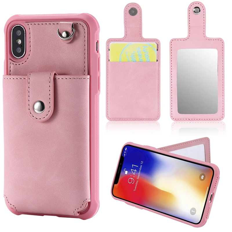 Haissky бумажник телефон чехол для iPhone 6 7 6 S 8 Plus женский Флип кожаный чехол для iPhone X XS 7 8 Plus зеркальный чехол Аксессуары