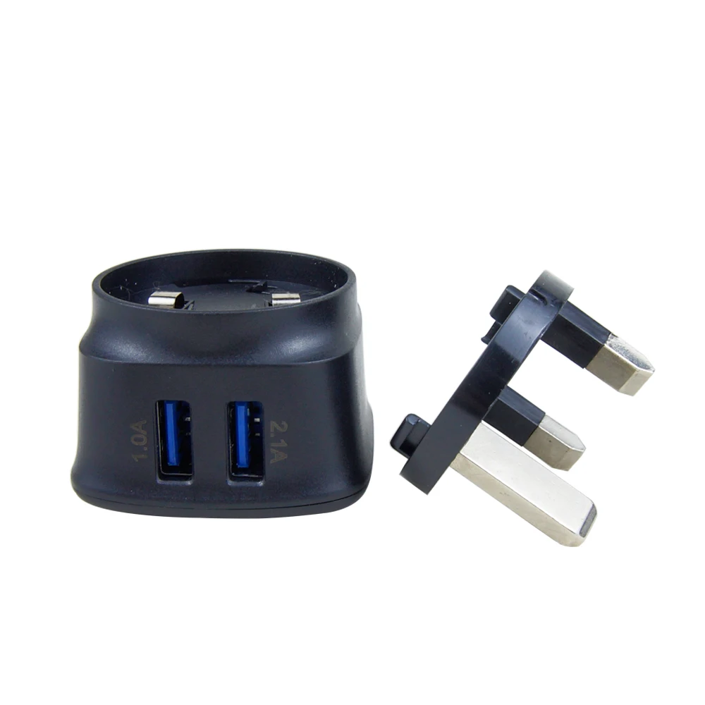 Вилка Великобритании съемная 2 USB 5V 2.1A портативное Сетевое зарядное устройство