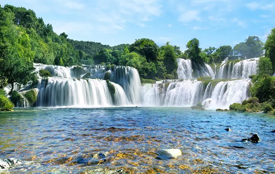 Пользовательские водопад воды пейзаж обои для стен спальни гостиной диван фон 3d