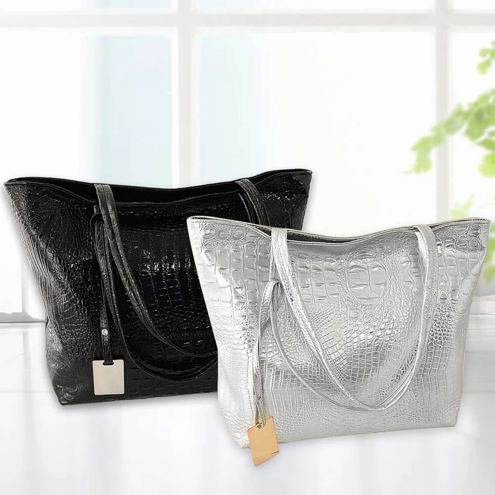 Для женщин мягкая искусственная PU Tote крокодил повседневное аллигатора