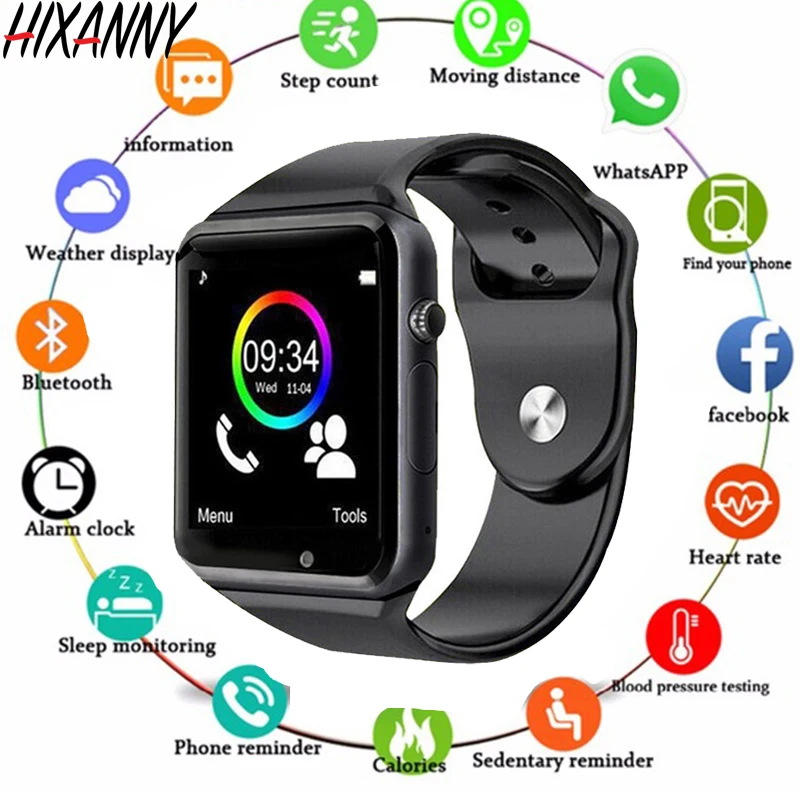 Bluetooth A1 Смарт часы спортивные наручные Поддержка 2G SIM TF камера Smartwatch для телефона
