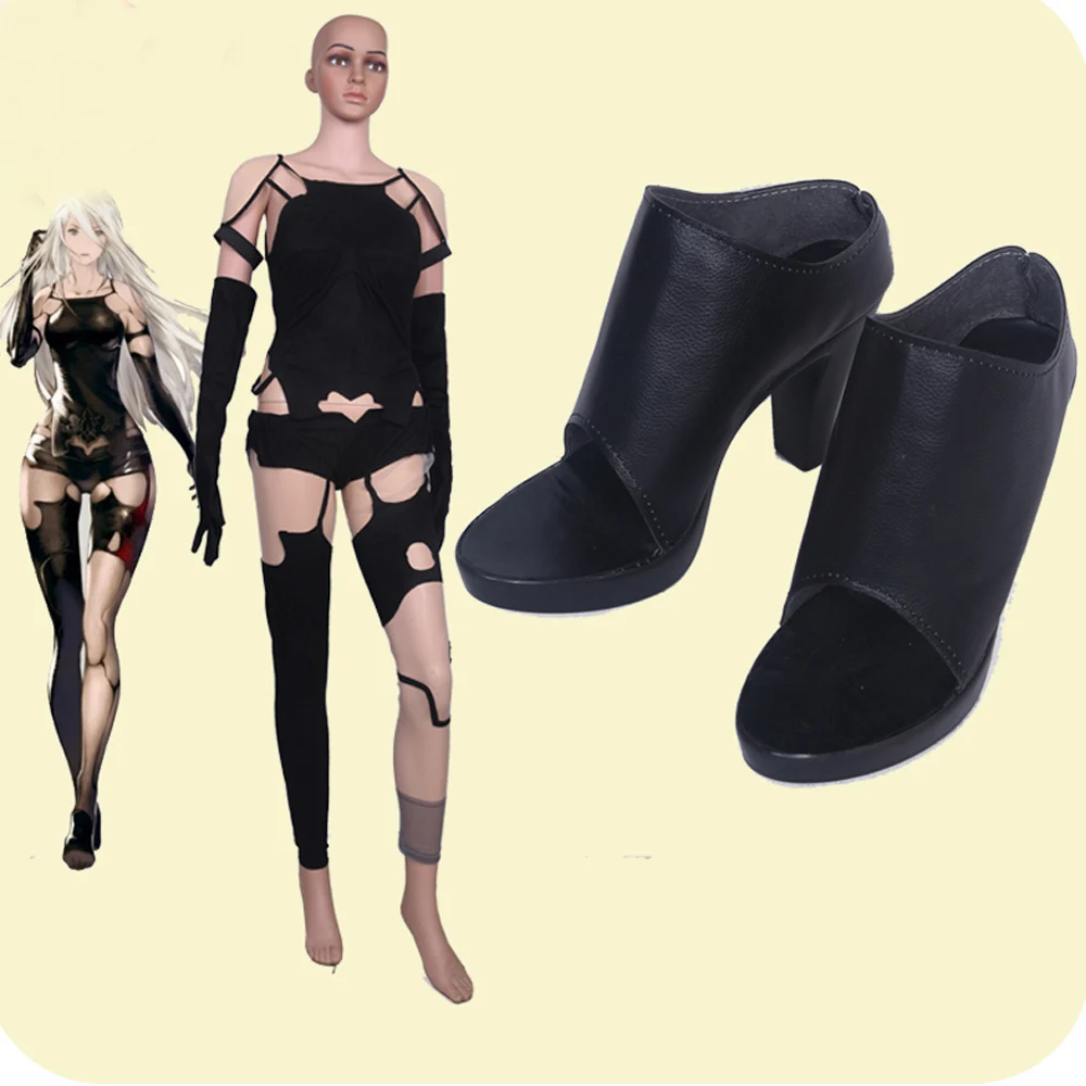 NieR: Automata YoRHa Type A No.2 A2 Black Cosplay Shoes Boots Halloween Carnival Party Costume Accessories | Тематическая одежда и