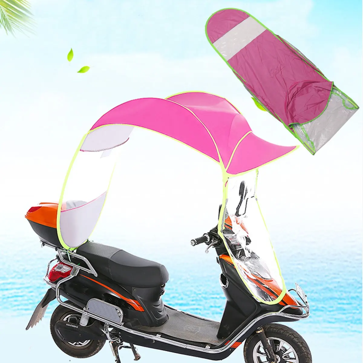

2.8*0.8*0.7M Motorbike Scooter Rain Cover Motorcycle Electric Sun Shade Vehicle Umbrella Raincoat Poncho Cover Shelter