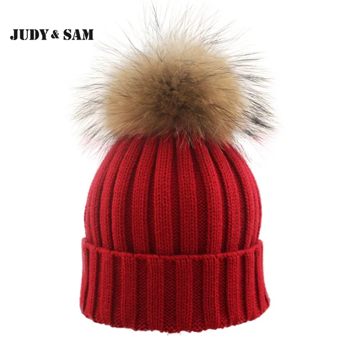 зимой beanie связанный шлем меха образный колпачок для женщин и теплые зимние