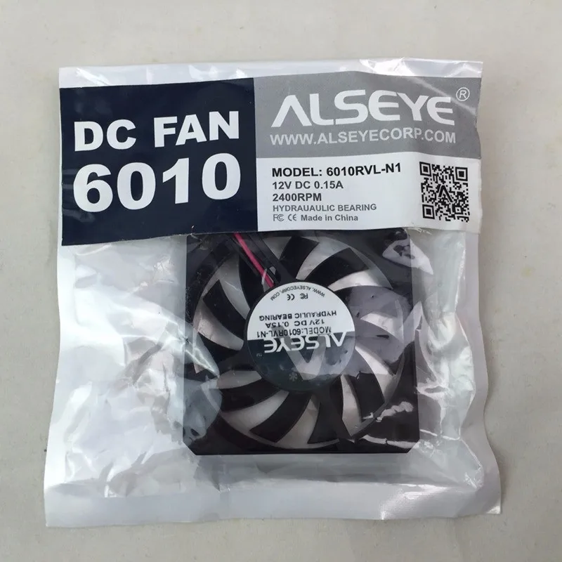 ALSEYE 6010 Вентилятор охлаждения постоянного тока 12 В 0.15A 2400 об/мин 60 мм вентилятор Радиатор для электрического обслуживания и компьютера