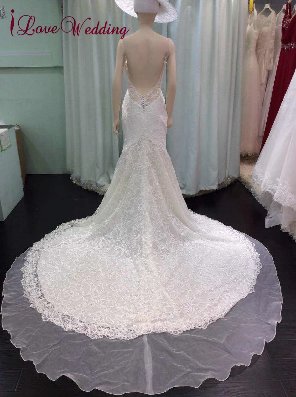 ILoveWedding Vestido de noiva настоящая фотография пикантные тонкие бретельки gelinlik Русалка