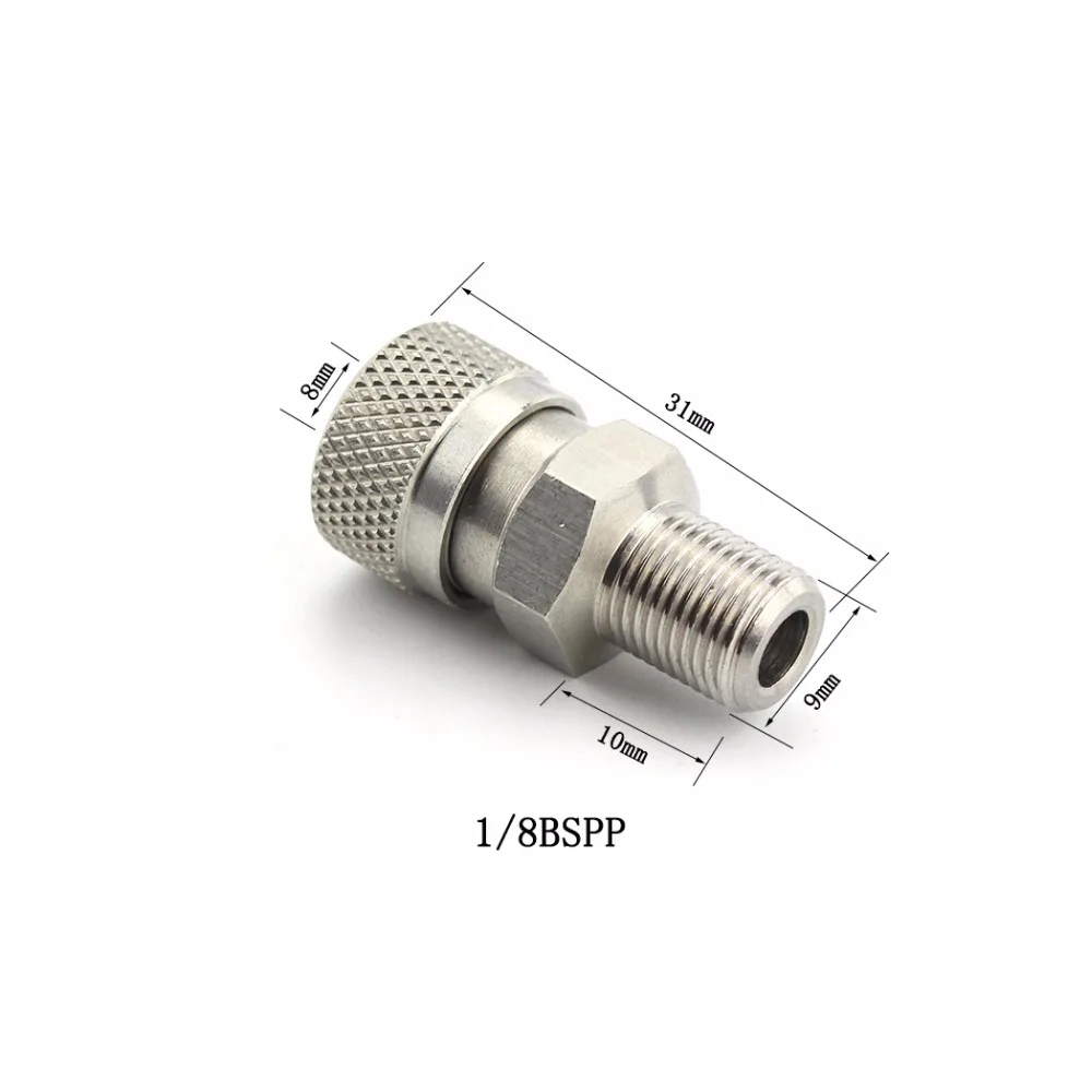 3 шт./лот PCP Airforce Пейнтбол мужской Quick Disconnect 1/8 BSPP Нержавеющая сталь 8 мм заполните