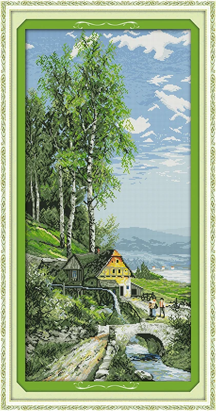 

The sky is high the clouds are pale cross stitch kit 18ct 14ct 11ct count printed canvas embroidery DIY handmade needlework